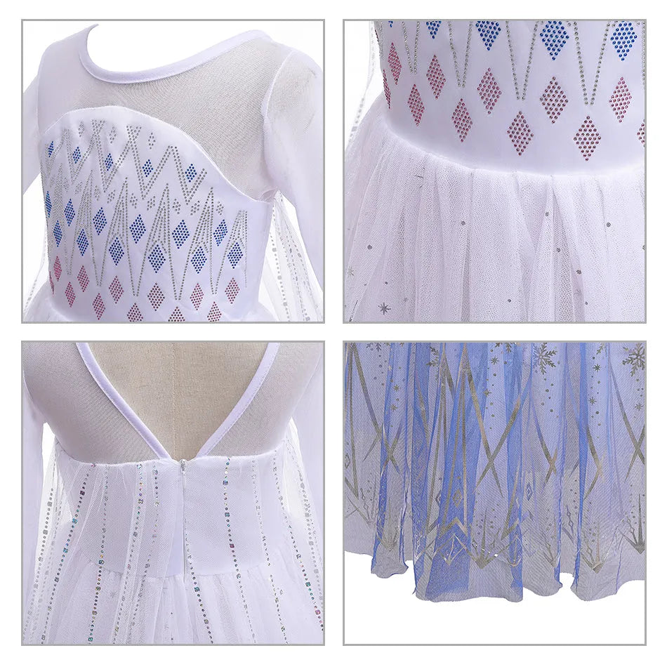 Robe Blanche Elsa Reine des Neiges