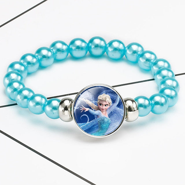 Bracelet perle avec pendentif Reine des neiges • Enfant World