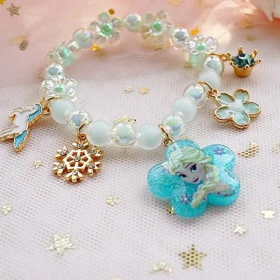 Bracelet Reine des neiges breloque fleur