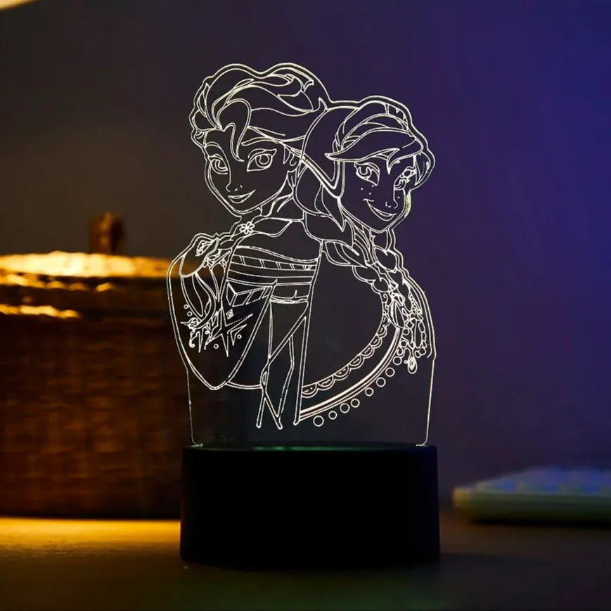 lampe de cheve elsa et anna dans la reine des neiges