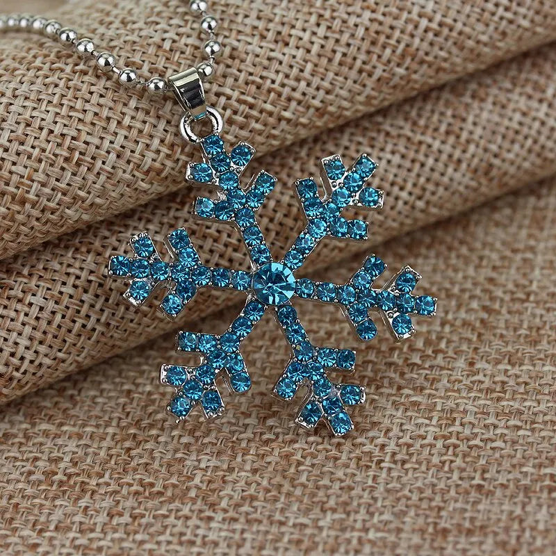 Pendentif Reine des Neiges Flocon Bleu
