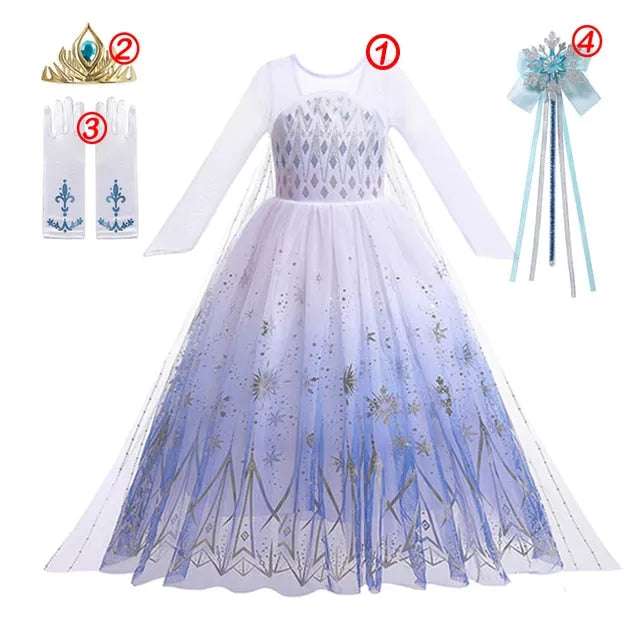 Robe Blanche Elsa Reine des Neiges
