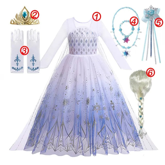 Robe Blanche Elsa Reine des Neiges