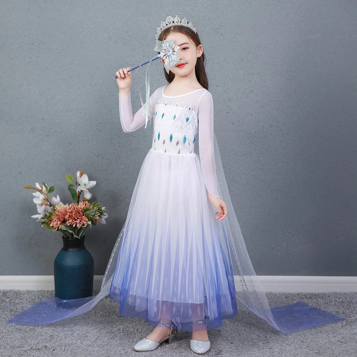 AOGD La Reine des Neiges 2 Déguisement Elsa Princesse Robe Fille Costume Mariage Anniversaire Canarval Gant Magique Reine des neiges Elsa Robe Violet AOGD La Reine des Neiges 2 Déguisement Elsa Princesse Robe Fille Costume Mariage Anniversaire Canarval Gant Magique Reine des neiges Elsa Robe Violet
