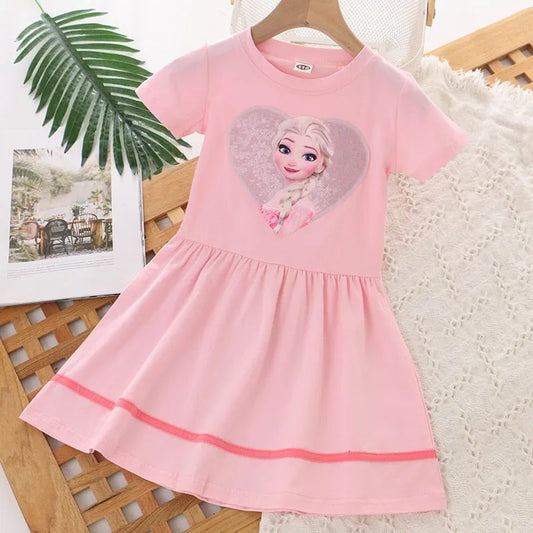 Robe Reine des Neiges Coeur Rose