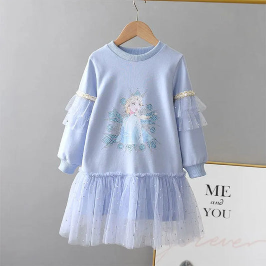 Robe Reine des Neiges Manches Longues