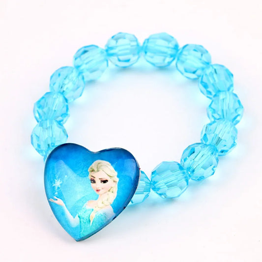 Collier avec bracelet bleus Reine des Neiges