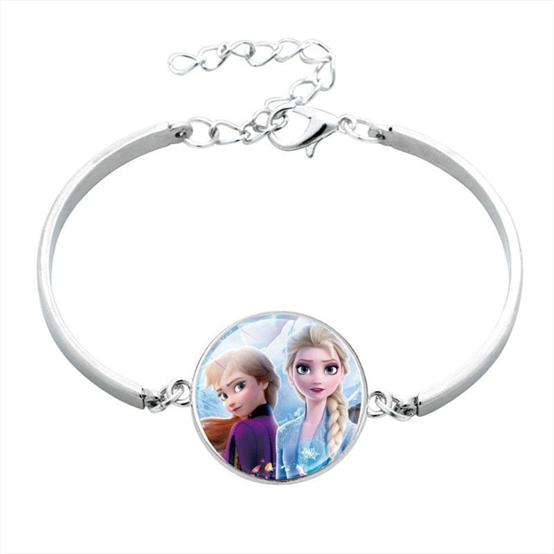 Bracelet Reine des Neiges : cabochon Anna et Elsa