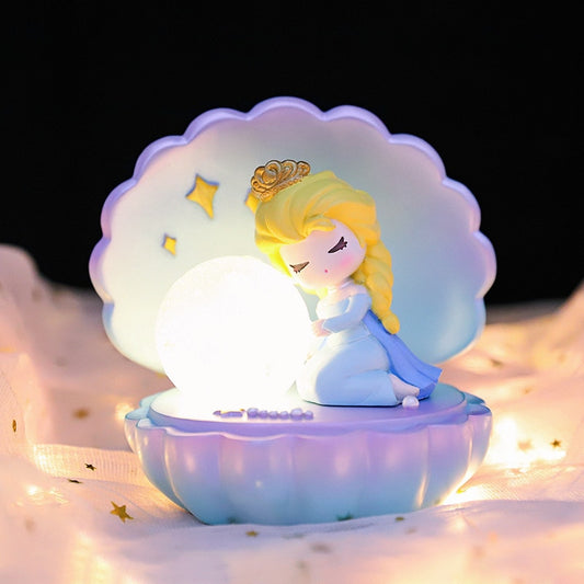 Veilleuse Reine Des Neiges : Elsa Coquillage