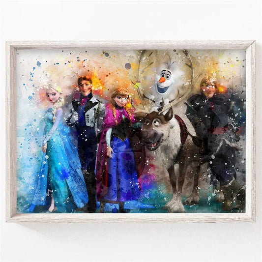 Toile Reine des Neiges Personnages