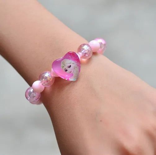 Bracelet Reine des Neiges Coeur Rose