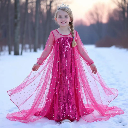 Déguisement Reine des Neiges Rose