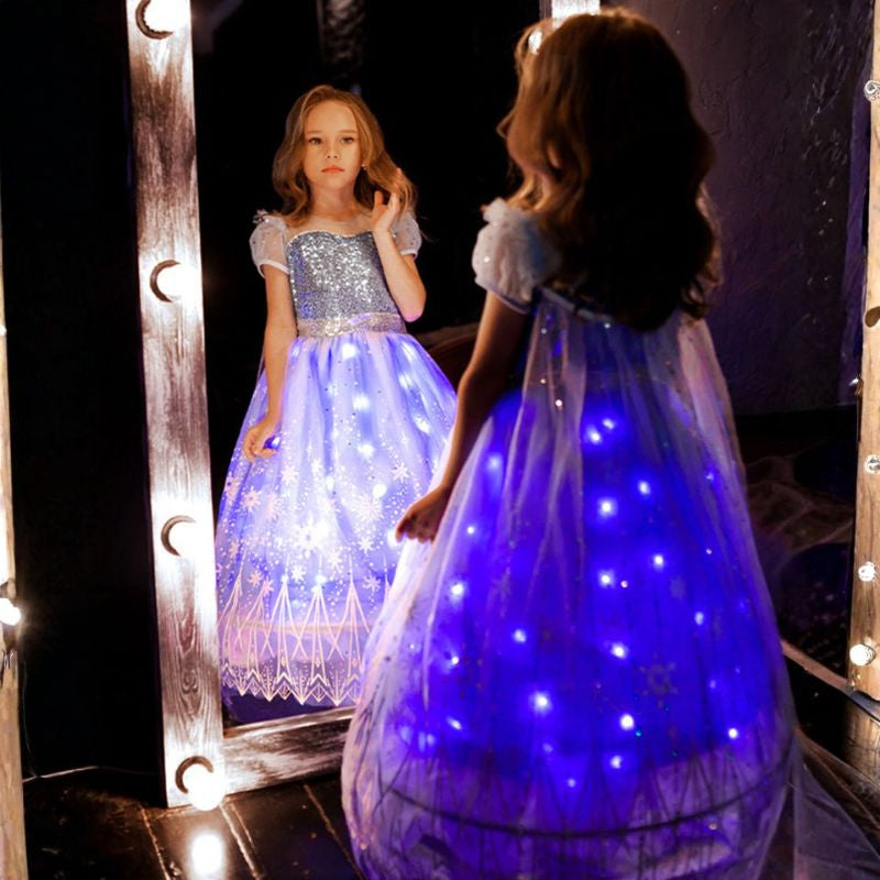 Robe reine des Neiges Lumières LED