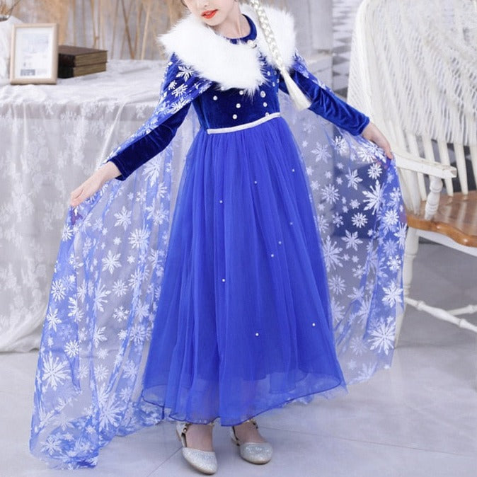 Robe Elsa Reine des Neiges velours - Achat en ligne