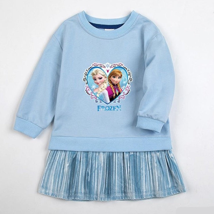 Robe Reine des Neiges Anna & Elsa Coeur