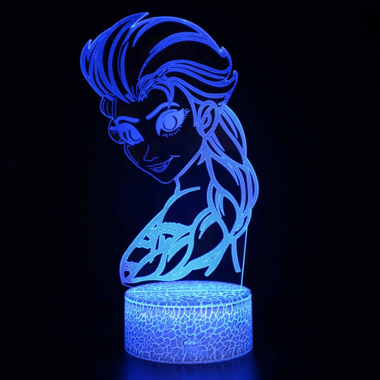 Lampe LED Reine des Neiges Visage d'Elsa
