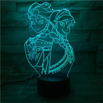 Lampe LED Anna et Elsa Amies
