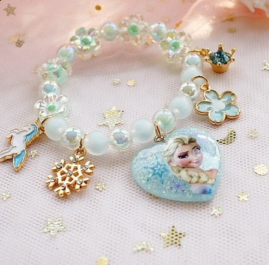 Bracelet Reine des neiges breloque coeur