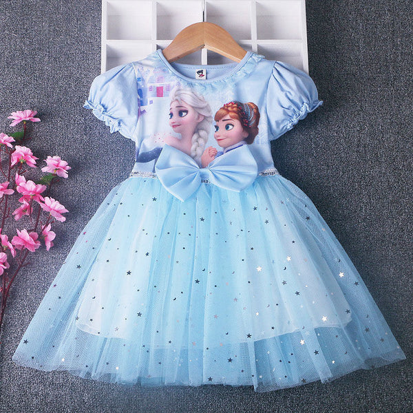 Robe Reine des Neiges Tulle Bleue