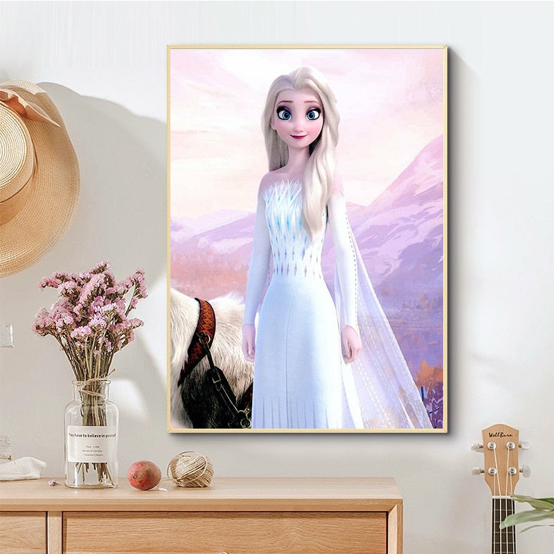 Toile Princesse Elsa - 30x40cm - Affiche Poster Chambre Bébé Fille